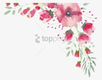 Watercolor Flower Border Clipart, HD Png Download, Transparent PNG