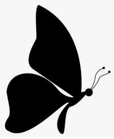 Butterfly Shape From Side View Facing To Right - Butterfly Drawing Side View, HD Png Download, Transparent PNG