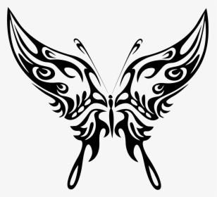 Butterfly Lineart - Tribal Butterfly Silhouette Png, Transparent Png, Transparent PNG