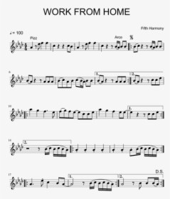 Work From Home Violin Sheet Music, HD Png Download, Transparent PNG