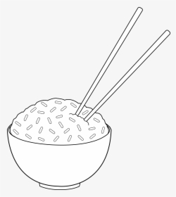 Transparent Cereal Bowl Clipart - Rice Bowl With Chopsticks, HD Png Download, Transparent PNG