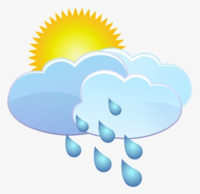Clouds Sun And Rain Drops Weather Icon - Sun And Rain Clipart, HD Png Download, Transparent PNG
