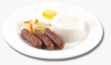 Longganisa, Rice And Sunny Side Up Egg - Steamed Rice, HD Png Download, Transparent PNG