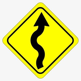 Signo De Carretera Con Curvas - Curvy Road Ahead Sign, HD Png Download, Transparent PNG