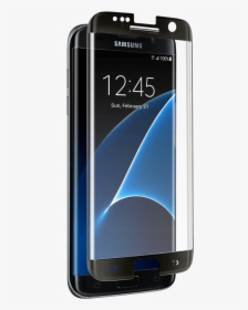 Samsung Galaxy S 7 Edge Curved Black Tempered Glass - Samsung S7 Edge Black Tempered Glass, HD Png Download, Transparent PNG