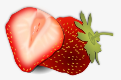 Heart,plant,flower - Cut Strawberry Clipart Png, Transparent Png, Transparent PNG