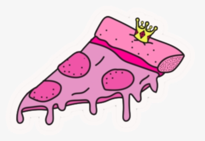 #kawaii #pink #pizza #pizzaslice #crown - Stickers Tumblr Pizza Png, Transparent Png, Transparent PNG