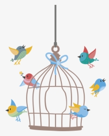Bird In Cage Cartoon, HD Png Download, Transparent PNG