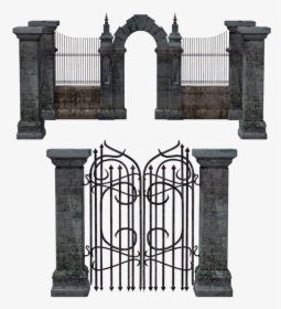 Gate, Portal, Entrance, Fence, Iron, Stone, Mausoleum - Clipart Black And White Lgate, HD Png Download, Transparent PNG