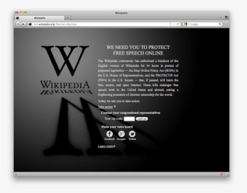 Wikipedia Sopa Protest Blackout 2 - Wikipedia Imagine A World Without Free Knowledge, HD Png Download, Transparent PNG
