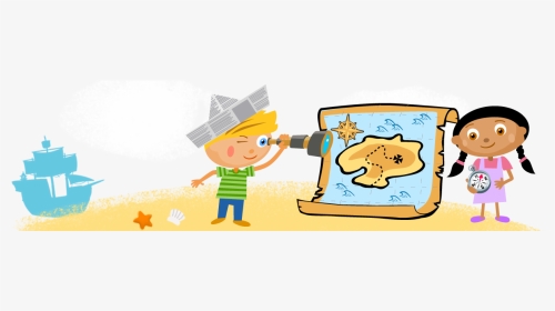 Banner Azul Png , Png Download - Kids Researching Cartoons, Transparent Png, Transparent PNG