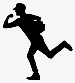 Silhouette, Delivery Man, Running Fast, Delivery, Fast - Delivery Man Silhouette Png, Transparent Png, Transparent PNG
