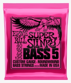 Super Slinky 5 String Nickel Wound Electric Bass Strings - Ernie Ball Strings, HD Png Download, Transparent PNG