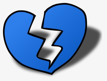 Broken Heart Coloring Pages - Broken Blue Heart Emoji, HD Png Download, Transparent PNG