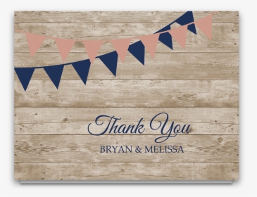 Rustic Wedding Thank You Cards Barn Wood Navy Blue - Thank You Rustic Png, Transparent Png, Transparent PNG