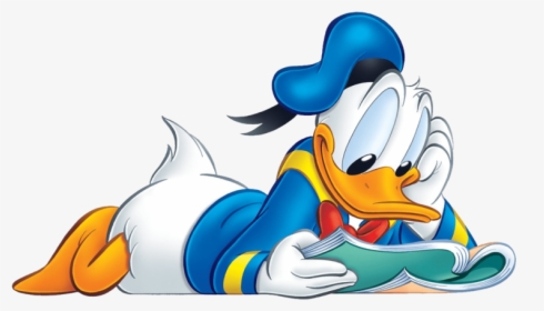 Donald Duck Png - Donald Duck Read Book, Transparent Png, Transparent PNG