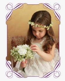 Silk Artificial White Boho Rustic Wedding Flowergirl - Bouquet, HD Png Download, Transparent PNG