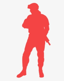 Red Soldier Silhouette, HD Png Download, Transparent PNG