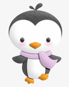 Penguin Clipart Cute With Scarf, HD Png Download, Transparent PNG