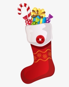 Red Christmas Stocking With - Clipart Christmas, HD Png Download, Transparent PNG