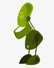 Robot Green Christmas Xmas Electronics Toy Peace Symbol - Robot, HD Png Download, Transparent PNG
