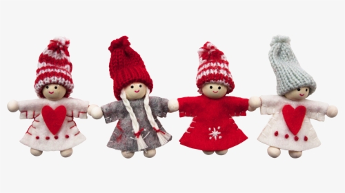 Four Cute Christmas Dolls Png Image - Merry Christmas Wishes, Transparent Png, Transparent PNG