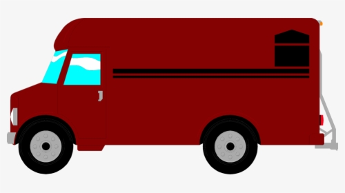 Delivery Van Clipart Png - Red Food Truck Clip Art, Transparent Png, Transparent PNG