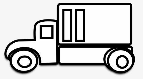 Delivery Van Clipart Png - Lorry Black And White Clip Art, Transparent Png, Transparent PNG