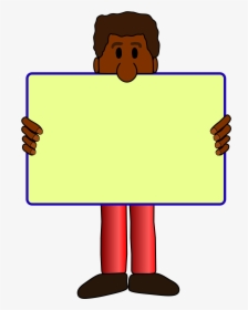 Shy Man With A Sign Clip Arts - African American Pc Man Clipart, HD Png Download, Transparent PNG