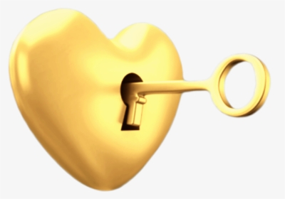 #heart #corazon #gold #dorado #golden #love #amor #key - Heart, HD Png Download, Transparent PNG