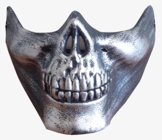 Silver Half Skull - Half Skull Png, Transparent Png, Transparent PNG