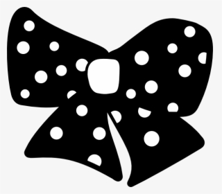 Black And White Polka - Minnie Mouse Ribbon Black, HD Png Download, Transparent PNG