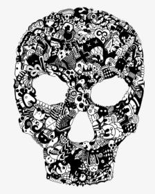 Doodle Skull Illustration - Skull, HD Png Download, Transparent PNG