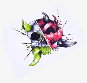 Half Skull // Half Oni - Illustration, HD Png Download, Transparent PNG