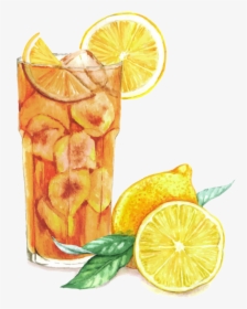 Ice Lemon Tea Drawing, HD Png Download, Transparent PNG