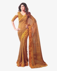 Shilpa Shetty Saree Green , Png Download - Shilpa Shetty In Yellow Dress, Transparent Png, Transparent PNG
