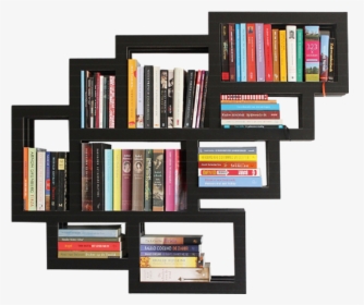 Transparent Multi Photo Frames Png - Design Of Bookshelf On Wall, Png Download, Transparent PNG