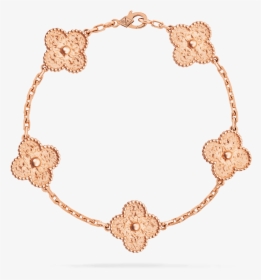 Vintage Alhambra Bracelet, 5 Motifs - Van Cleef Rose Gold Bracelet, HD Png Download, Transparent PNG