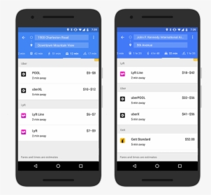 Uber Lyft - Google Maps Service, HD Png Download, Transparent PNG