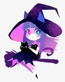 #freetoedit #cute #kawaii #cat #witch #space #blue - Anime Girl Cute Kawaii Neko, HD Png Download, Transparent PNG
