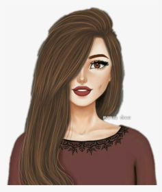Transparent Tumblr Girl Png - Drawing Of A Girl With Brown Hair, Png Download, Transparent PNG