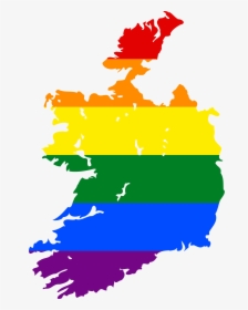 Lgbt Flag Map Of Ireland - Ireland Flag Map, HD Png Download, Transparent PNG