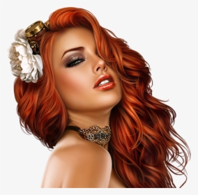 Femme Buste - Women With Flowers In Hair Drawings, HD Png Download, Transparent PNG