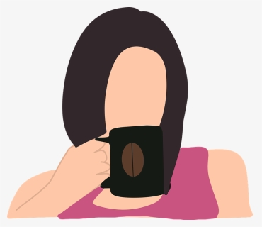 Woman, Coffee, Drink, Hot, Break, Hair, Skin, Clothes - Illustration, HD Png Download, Transparent PNG
