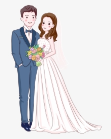 Wedding Bride And Groom Cartoon, HD Png Download, Transparent PNG