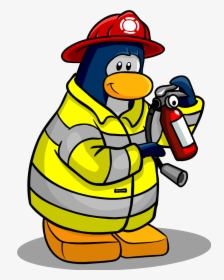 Fire Fighter Penguin - Club Penguin Firefighter Clipart, HD Png Download, Transparent PNG