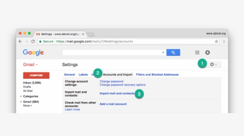 Gmail Import Emails - Google, HD Png Download, Transparent PNG