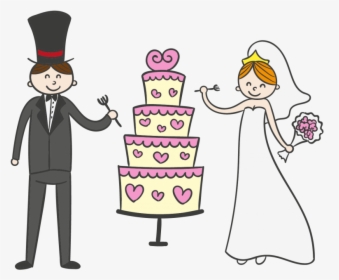 Wedding Couple Cake Free Download - Pastel De Boda Caricatura, HD Png Download, Transparent PNG