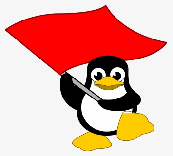 Tux, Flag, Linux, Penguin, Red, Waving - Linux Flag, HD Png Download, Transparent PNG