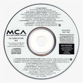 Transparent Clipart Cds For Sale - Label Cd Mca Records, HD Png Download, Transparent PNG
